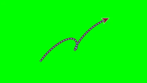 Curly loop dotted arrow Green Screen Lower Third 스톡 동영상 345222016