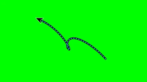 Curly Loop Running Dotted Spiral Arrow Green Screen 動画素材 345710179