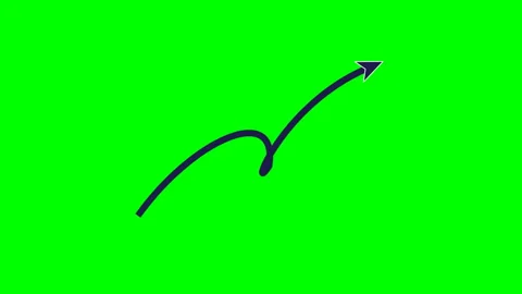 Curly loop solid arrow Green Screen Lower Third Stock Footage 345222070