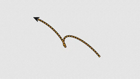 Curly Loop Spiral Dotted Motion Arrow Transparent Overlay Animation Stock-Footage 346156565