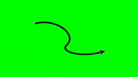Curly loop spiral solid arrow bottom ribbon swash green screen Видео 344648127