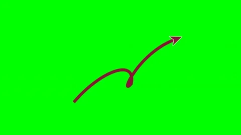 Curly loop spiral solid arrow top alert banner green screen Stock Footage 344648181