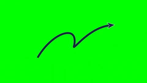 Curly loop spiral solid arrow bottom right pulse green screen Stock Footage 344648426