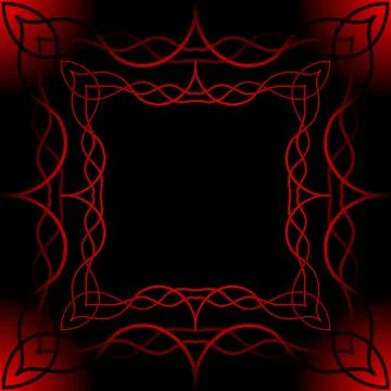 Curly mesh frame on a black background Stock Illustration