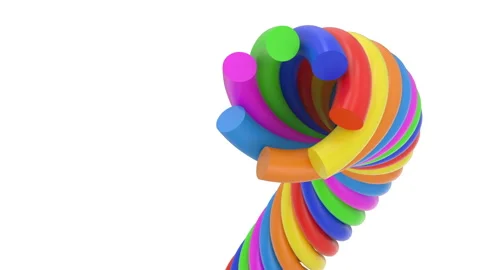 Curly multi-colored rope with alpha channel transparency Stock Footage 111899492
