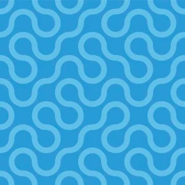 Curly seamless geometric pattern. Vector stylish endless blue background Stockillustratie