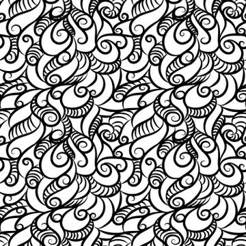 Curly seamless pattern Stock Illustration