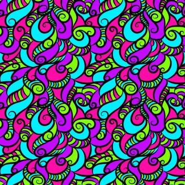 Curly seamless pattern Stock Illustration