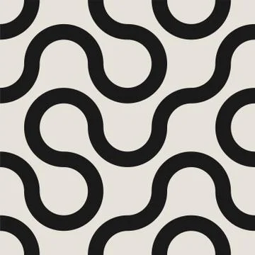 Curly seamless striped pattern. Vector stylish endless background. Creative wavy Illustrazione stock