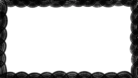 Curly sketch doodle border, abstract stop motion animation on a white background Stock Footage 239769098