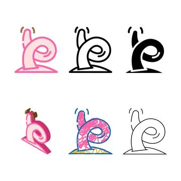 Curly tail pig color multistyle icon vector Stock Illustration