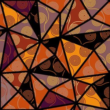 Curly waves pattern in Art Nouveau style. Illustrazione stock