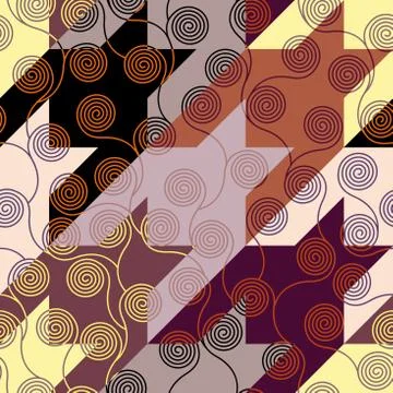 Curly waves pattern in Art Nouveau style. Illustrazione stock