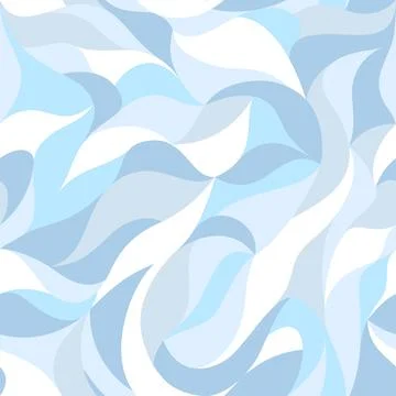 Curly waves tracery, petals pattern. Vector seamless background 스톡 일러스트