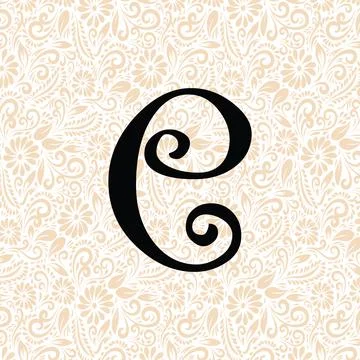 Curlz Alphabet E LOWER , Black alphabet vector, alphabet vector Stock Illustration