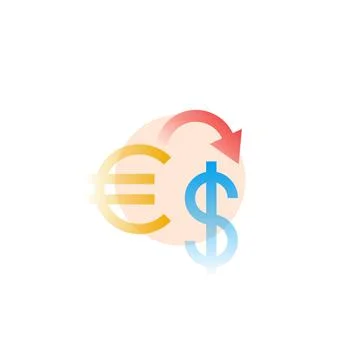 Currancy exchange. Vector icon in gradient style Stock Illustration