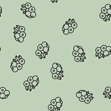 Currant berry line seamless pattern Illustrazione stock