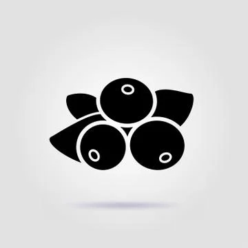 Currant black icon isolated on gray background with soft shadow Stock Illustration