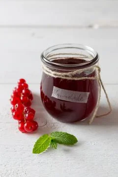 Currant jam in a jar Stock Photos