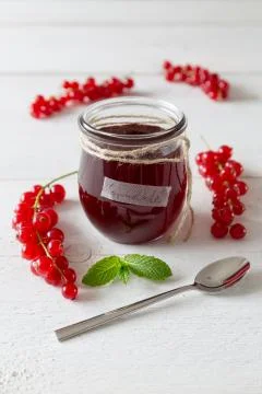 Currant jam in a jar Stock Photos