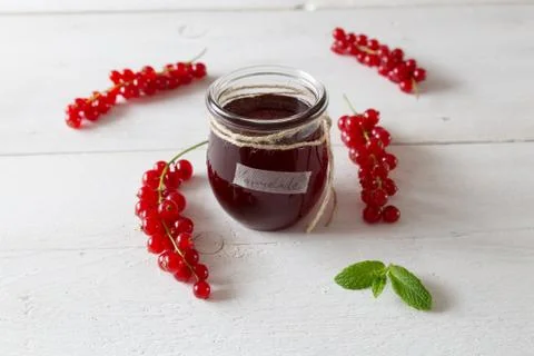 Currant jam in a jar Stock Photos