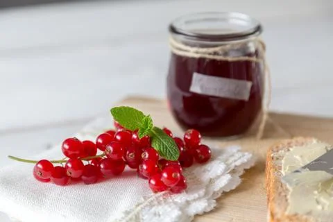 Currant jam in a jar Stock Photos