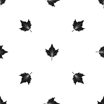 Currant tree leaf pattern seamless black イラスト素材