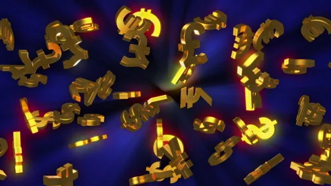 Currency 3D symbols Background Stock-Footage 250144676