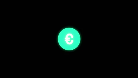 Currency animated digital vector sign neon teal cyan dollar coin Vídeo Stock 341275982