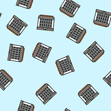 Currency bank building vector seamless pattern Ilustración de archivo