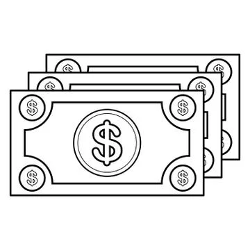 Currency bill icon image Illustrazione stock