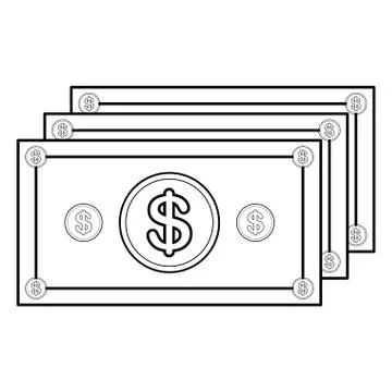 Currency bill icon image Stock Illustration