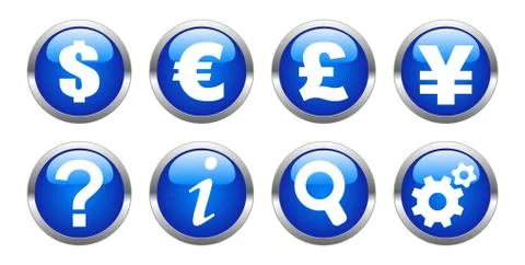Currency buttons Illustrazione stock