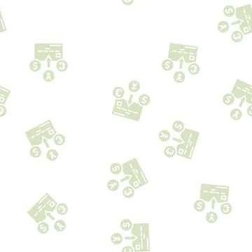 Currency card glyph seamless pattern Stock Illustration