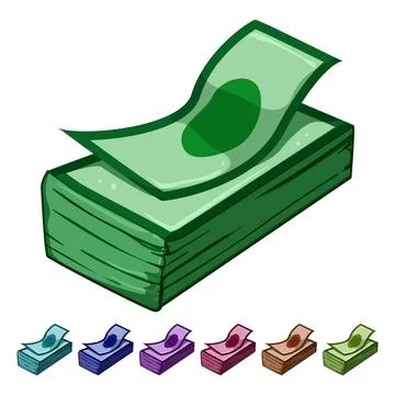 Currency cash stack cartoon vector graphic 库存插图