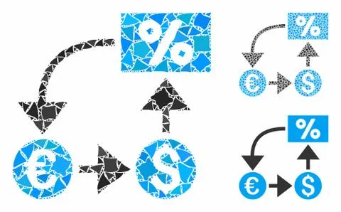 Currency cashflow Composition Icon of Rough Pieces Stock Illustration