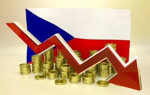 Currency collapse - Czech crown Stock Illustration