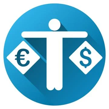 Currency Compare Person Gradient Round Vector Icon Stock Illustration