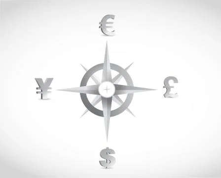Currency compass guide illustration design Stock Illustration