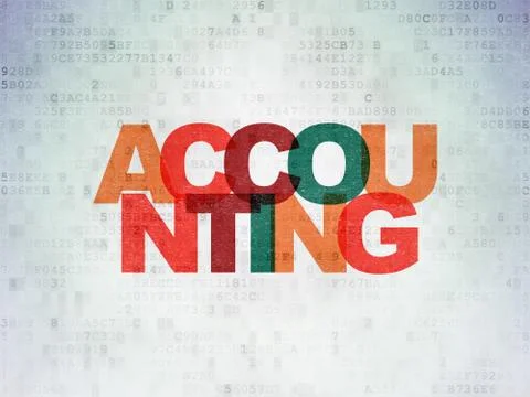 Currency concept: Accounting on Digital Data Paper background Stock Illustration