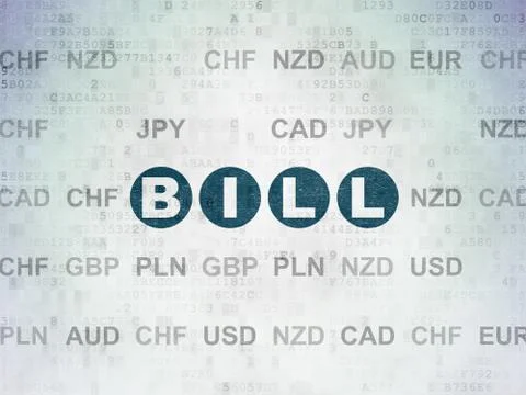 Currency concept: Bill on Digital Data Paper background Stock Illustration