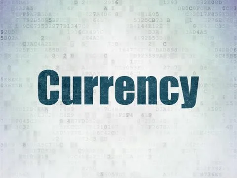 Currency concept: Currency on Digital Data Paper background Stock Illustration