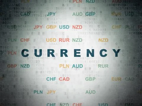 Currency concept: Currency on Digital Data Paper background Stock Illustration