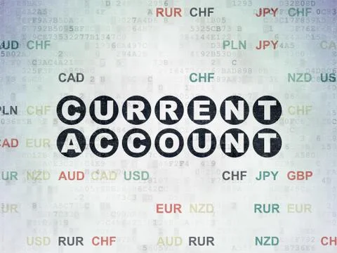 Currency concept: Current Account on Digital Data Paper background 库存插图
