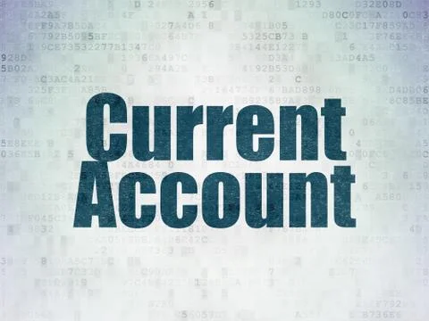 Currency concept: Current Account on Digital Data Paper background 库存插图