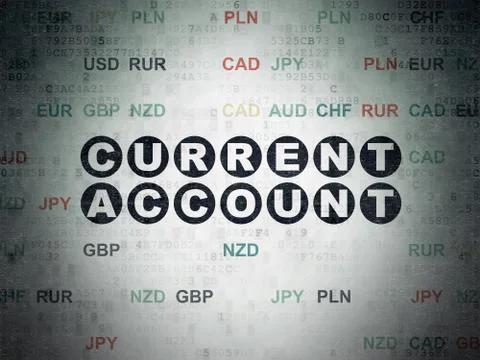 Currency concept: Current Account on Digital Data Paper background 库存插图