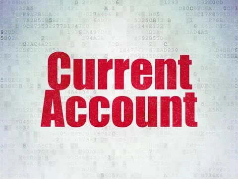 Currency concept: Current Account on Digital Data Paper background 库存插图