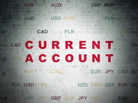 Currency concept: Current Account on Digital Data Paper background Illustrazione stock
