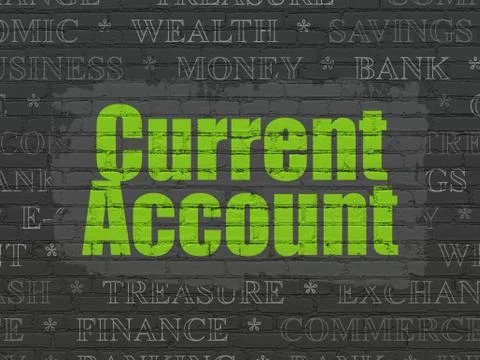 Currency concept: Current Account on wall background Stock Illustration