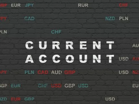 Currency concept: Current Account on wall background Stock Illustration